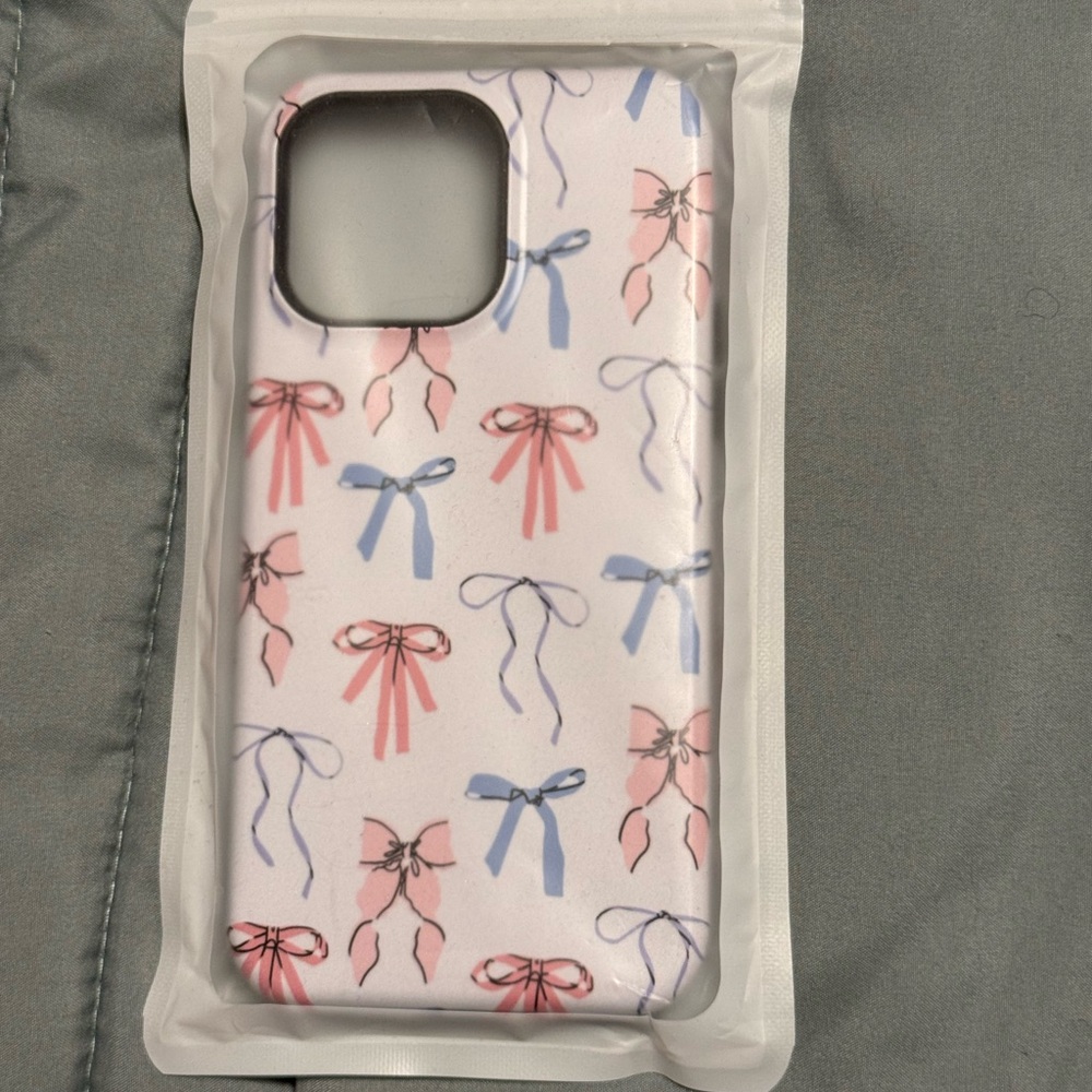Pastel Bow Pattern Phone Case - Pink & Blue